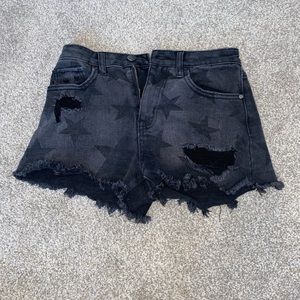 Material girl star print jean shorts